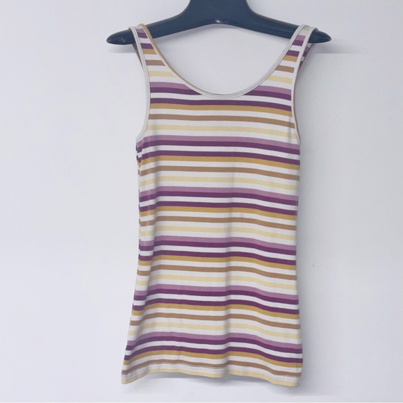 a new day Tops - a new day - Mauve, Cream & Tan Striped Tank Top - Women’s Size Medium
